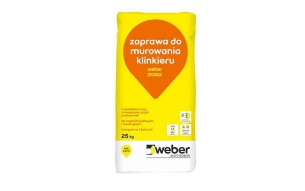 ZAPRAWA DO MUROWANIA cegieł klinkierowych i elewacyjnych weber ZK552